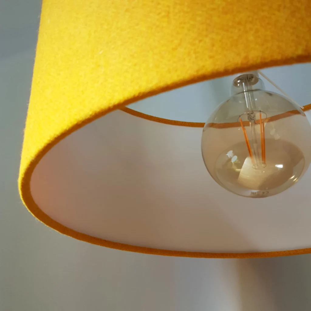 Lucy Wagtail Yellow Harris Tweed Lampshade